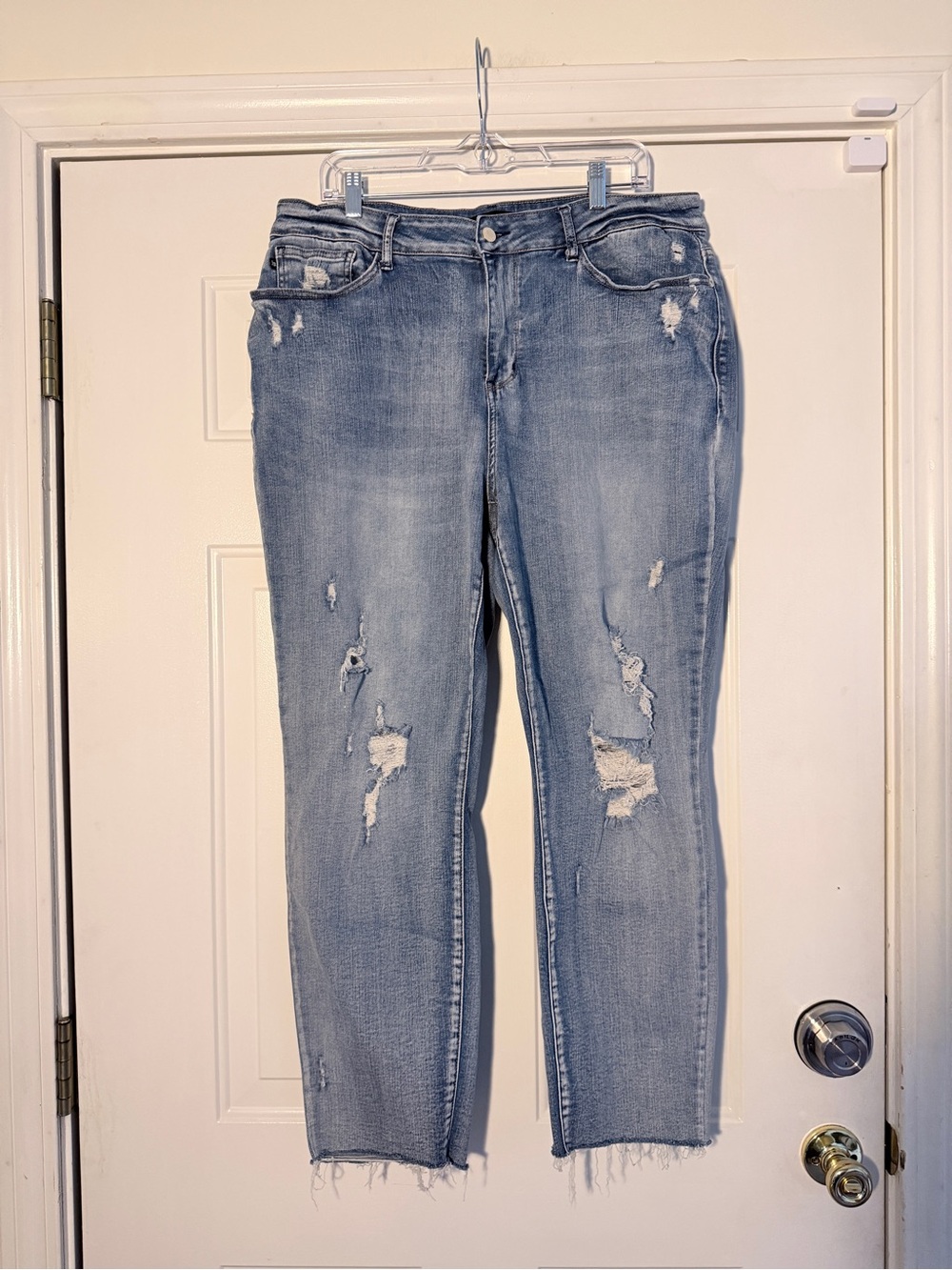 Judy Blue Light Blue Distressed Women’s Jeans. Boyfriend‎ Fit. Sz 20W - Picture 2 of 12